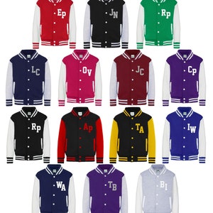 Personalised Initials Kids Varsity Jacket image 1