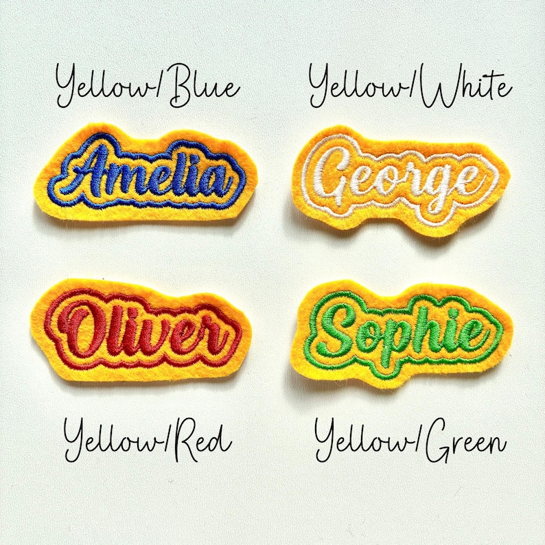 Personalised Embroidered Name Patch Iron on & Sew on Custom Text Badge ...