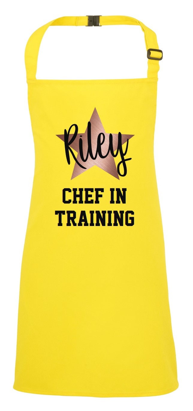 Personalised Kids Apron Rose Gold Star Chef in Training Etsy Australia