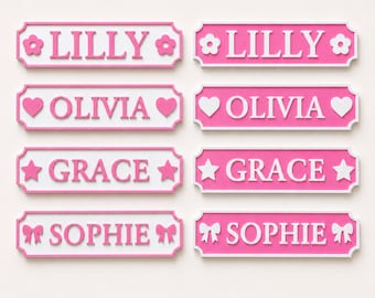 Personalised Name Door Sign – Custom Girls Bedroom Decoration Plate Plaque