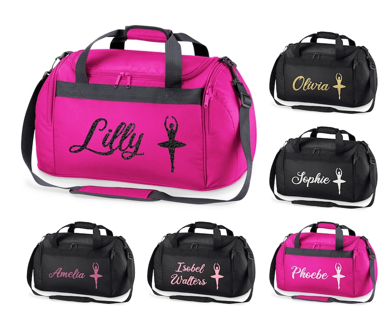 Personalised Name Ballet Dancer Holdall Bag image 1