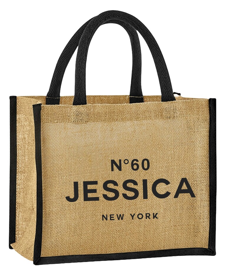 Personalised Birthday Gift Jute Bags Name Age Travel Celebration Tote 21st 30th 40th 50th 60th M (30x30x19cm, 14L)