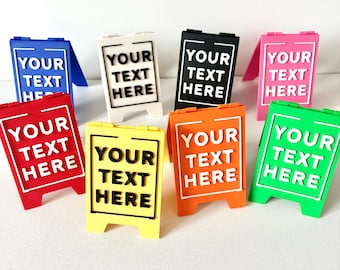 Personalised Text Mini Folding Signs - Novelty Warning Caution Office Desk Gift
