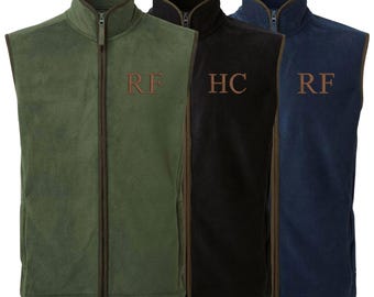 Embroidered Personalised Fleece Gilet Custom Initials Adults Mens Unisex Country Farmer Bodywarmer Jacket