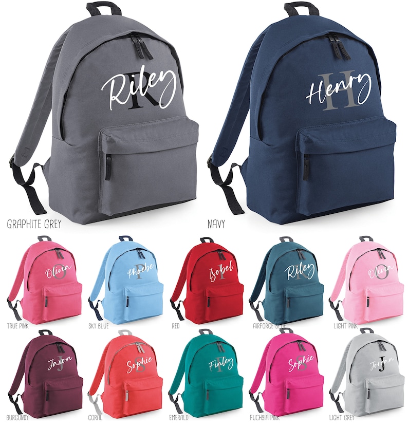 Personalised Letter Name Backpack Etsy