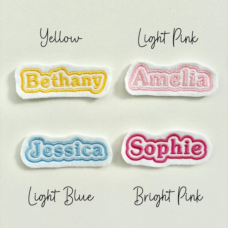 Personalised Embroidered Name Patch Iron on & Sew on Custom Text Badge ...