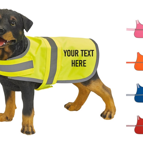 Personalised Text Hi-Vis Dog Vest Reflective Safety Jacket
