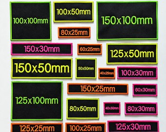 Personalised Embroidered Fluorescent Patches Sew/Iron/VELCRO® Custom Neon Text Molle Morale