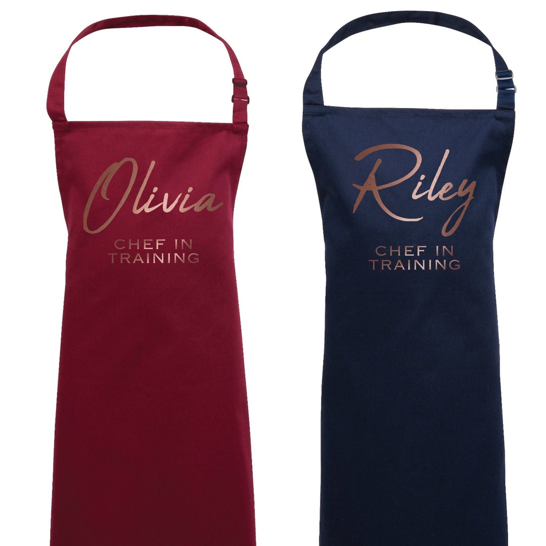 Personalised Kids Apron Rose Gold Chef in Training Etsy