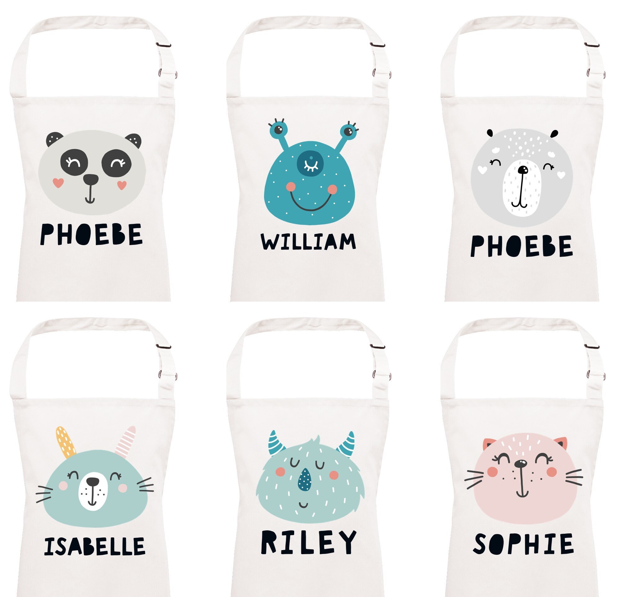 Kids Personalised Name Animal Apron