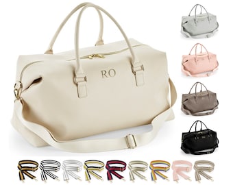 Personalised Initials Monogram Weekend Holdall Bag With Strap