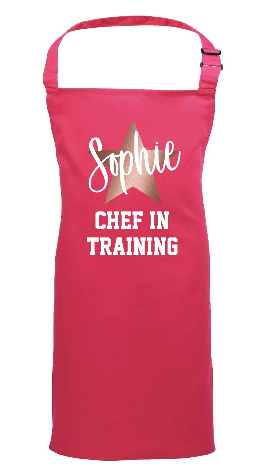 Personalised Kids Apron Rose Gold Star Chef in Training Etsy