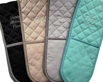 Personalised Embroidered Oven Glove Custom Text Kitchen Baking Mothers Day Gifts For Her