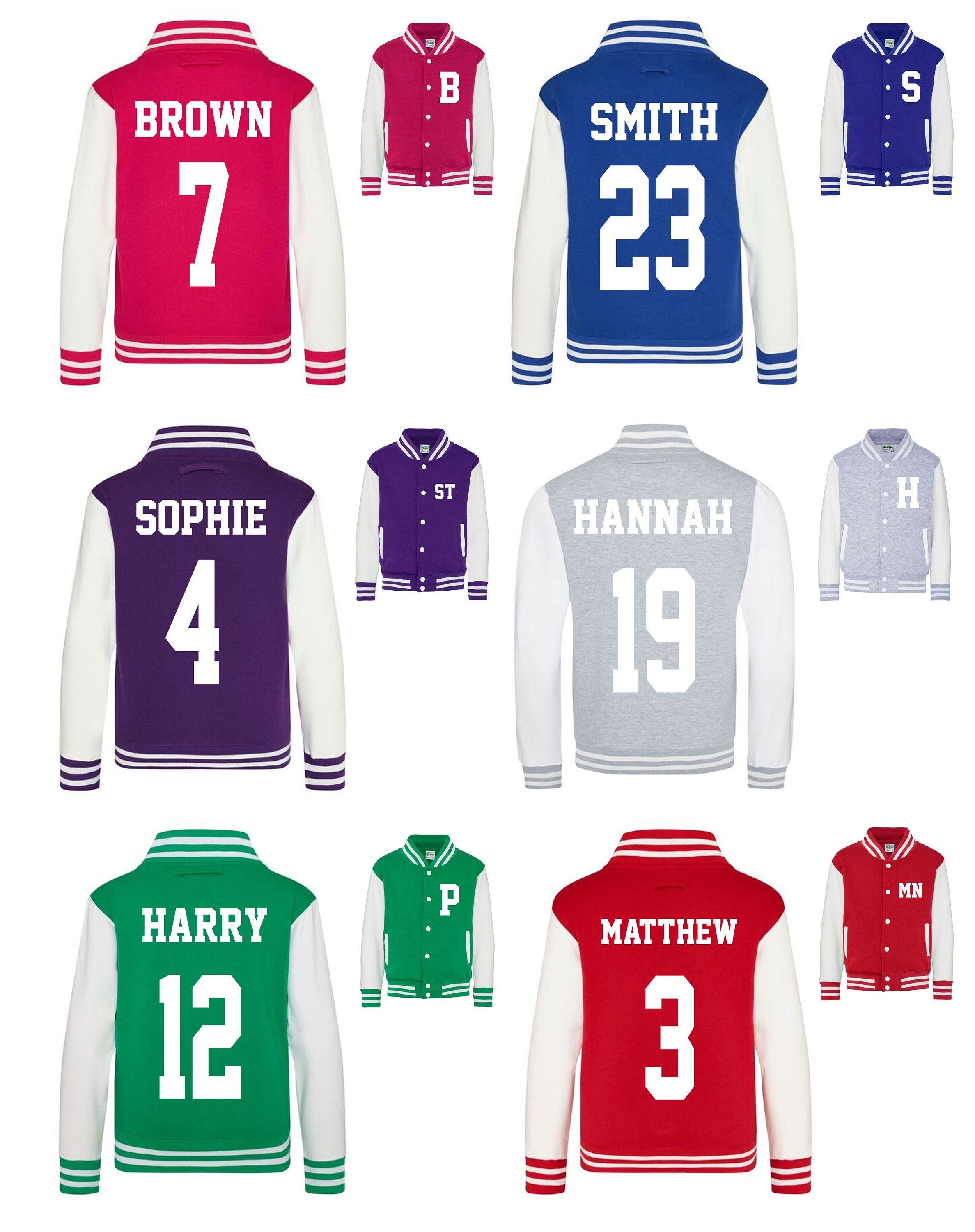 Kids Personalised Varsity Jacket Etsy Singapore