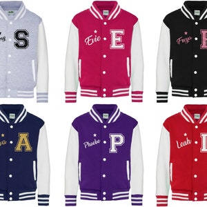 Kids Personalised Varsity Jacket imagem 1