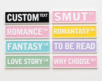 Personalised Book Genre Library Plaque Bookcase Shelf Decoration Plate Sign