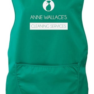 Ladies Personalised Name Cleaning Services Tabard Kelly Green