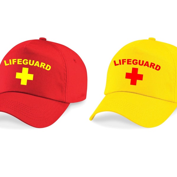 Lifeguard Adults Red & Yellow Baseball Cap