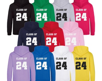 Leavers Hoodies (Kids & Adults Sizes) Class of 2024 Primary Secondary School College University