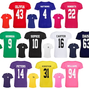 Ladies Personalised Football Name & Number Sports T-Shirt