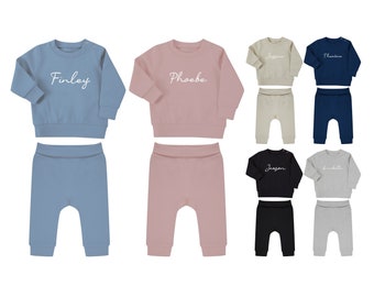 Personalised Name Baby & Toddler Sustainable Sweatshirt and Joggers Set