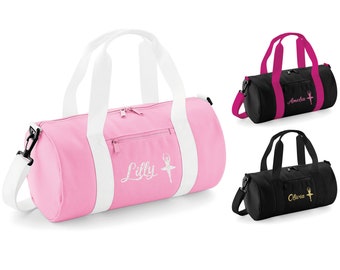 Personalised Name Ballet Dancer Mini Barrel Bag