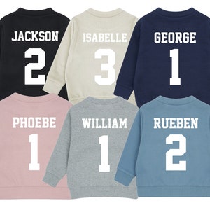 Personalised Football Name Age Baby & Toddler Sustainable Sweatshirt Birthday Party Outfit