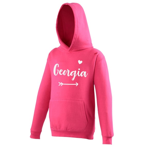 Girls Personalised Name Hoodie Etsy UK