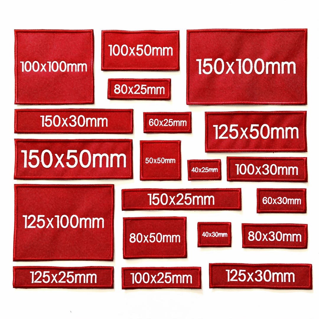 Red Patch Textile Personalised Embroidered Red Patches Sew/iron/velcro® Custom Text Molle ...