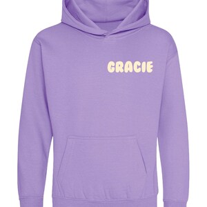 Personalised Bubble Font Name Hoodie (Kids & Adults Sizes) Custom Text Year Established Design immagine 4