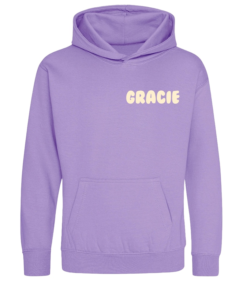 Personalised Bubble Font Name Hoodie (Kids & Adults Sizes) Custom Text Year Established Design immagine 4