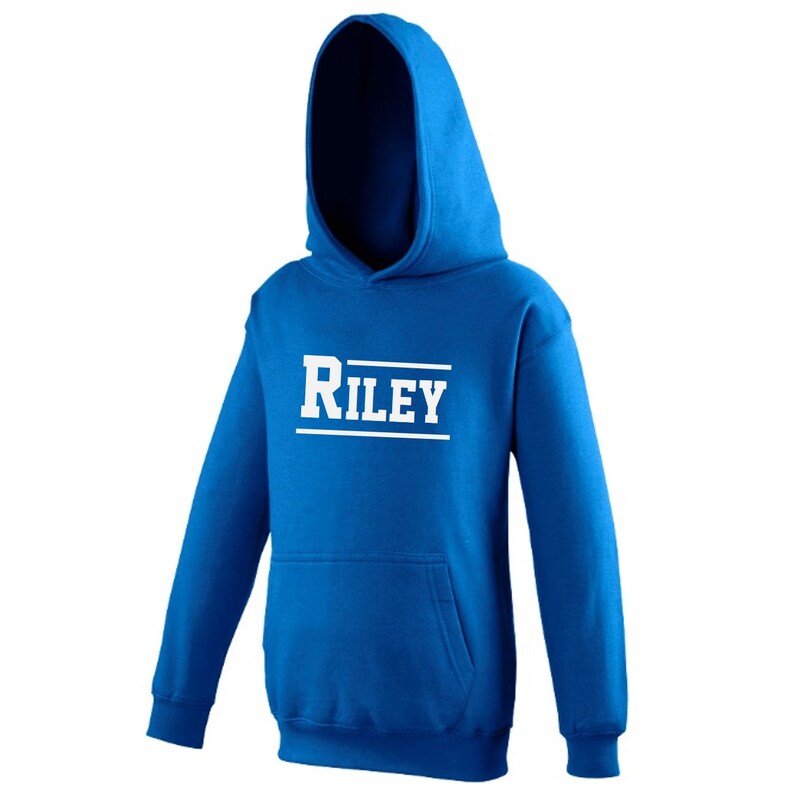 Kids Personalised Varsity Name Hoodie Etsy UK