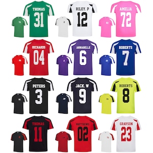 Adults Personalised Football Name & Number Sports T-Shirt image 1