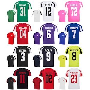 Adults Personalised Football Name & Number Sports T-Shirt