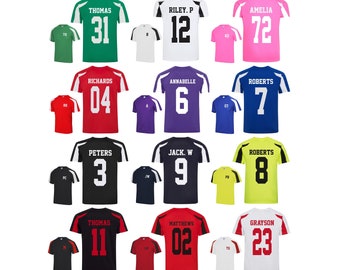 Volwassenen gepersonaliseerde voetbalnaam en nummer sport-T-shirt