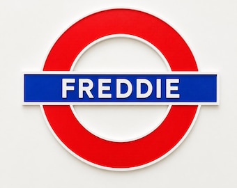 Personalised London Underground Tube Sign - Kids Name Girls Boys Bedroom Door