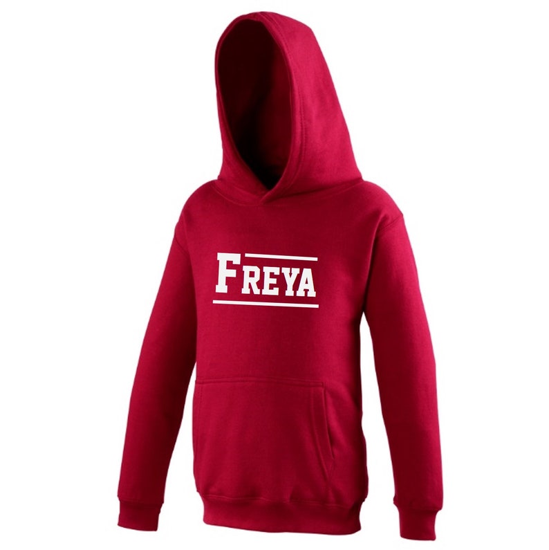 Kids Personalised Varsity Name Hoodie Etsy UK