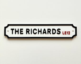 Personalised Text Sign – Custom Street Road Post Code House Decoration Plate