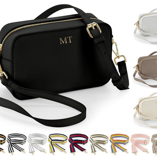 Personalised Initials Monogram Cross Body Bag With Strap