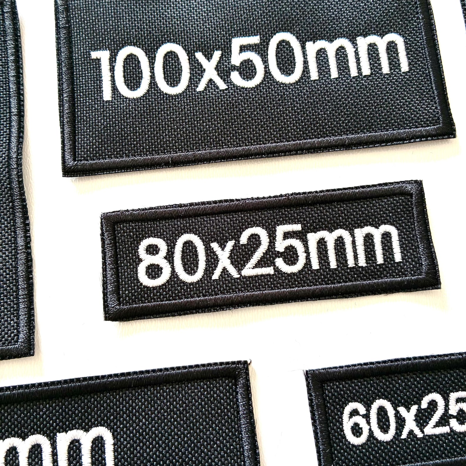 Personalised Embroidered Black Patches Sew/iron/velcro® Custom Text ...