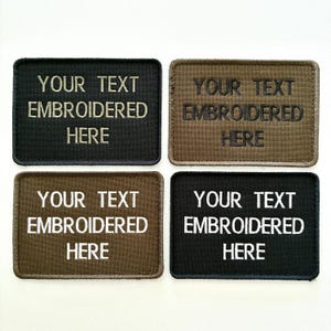 Personalised Embroidered Text Patch Hook Loop Custom Military Molle Morale Badge