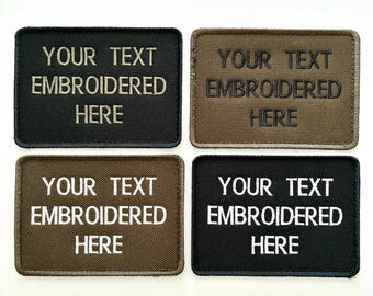 Personalised Embroidered Text Patch Hook Loop Custom Military Molle Morale Badge