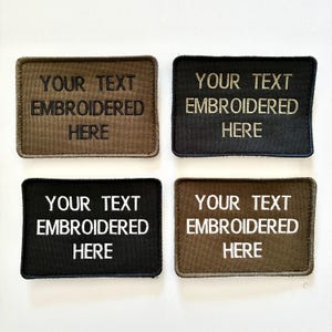 Personalised Embroidered Text Patch Hook Loop Custom Military Molle Morale Badge