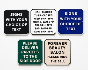 Personalised Text Sign – Custom House Business Name Window Warning Plate Plaque