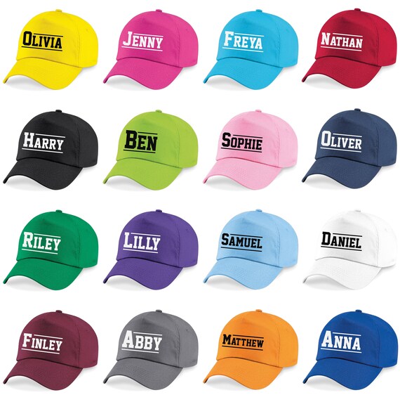 Kids Personalised Varsity Name Baseball Cap Etsy Canada