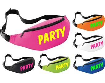 PARTY Belt Bum Bag Fanny Pack Neon 80s 90s Retro Fancy Dress Accessories Costume Outfit