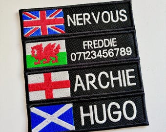 VELCRO® Patch To Fit Julius K9 Dog Harness Personalised Embroidered Custom Flag
