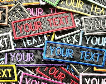 Personalised Embroidered Text Patch Iron On & Sew On Custom Morale Badge (P8)