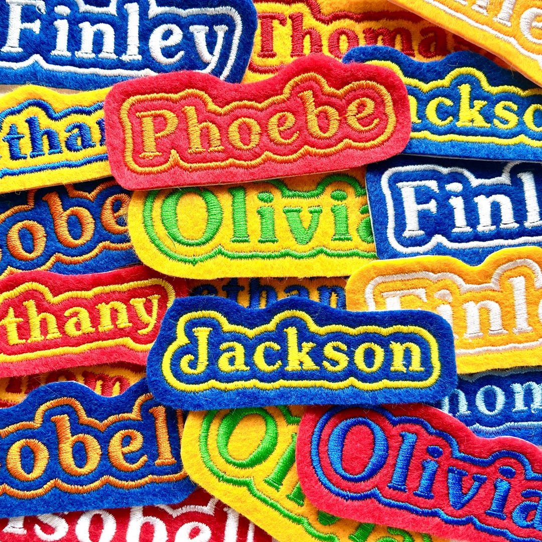 Personalised Embroidered Name Patch Iron on & Sew on Custom Text Badge ...