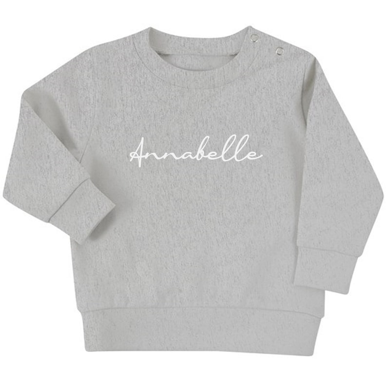 Personalised Name Baby & Toddler Sustainable Sweatshirt Heather Grey